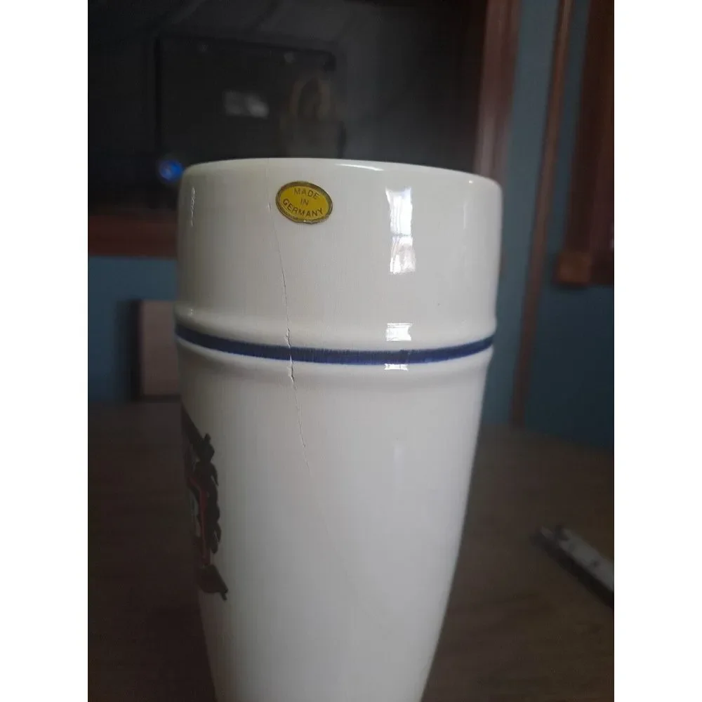 DAB Dortmunder Actien Brauerei White Ceramic Pilsner Drinking Glass 9.5